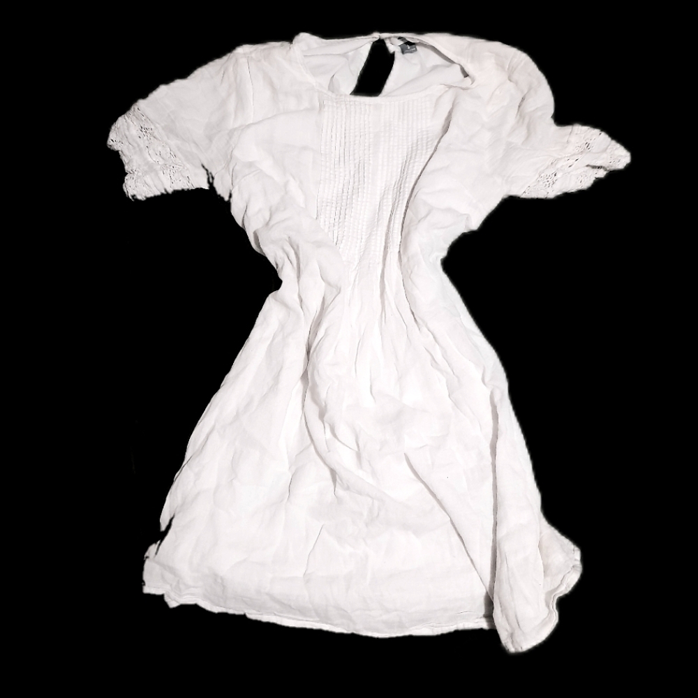 Old Navy White Dress with Lace Sleeves